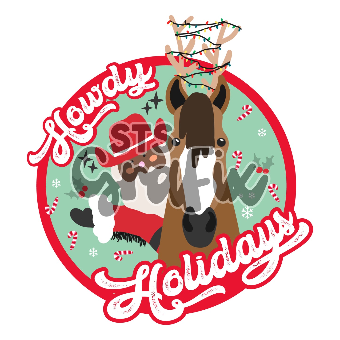 howdy holidays— green PNGs