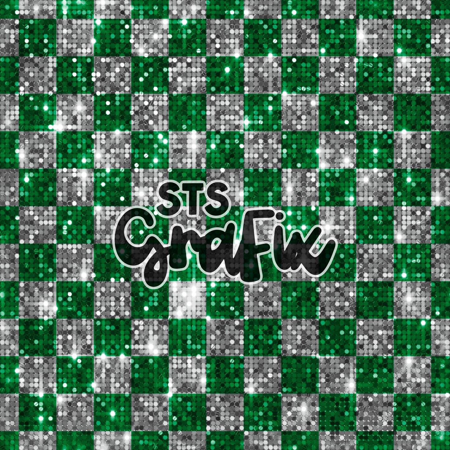 Green and Silver Disco Check