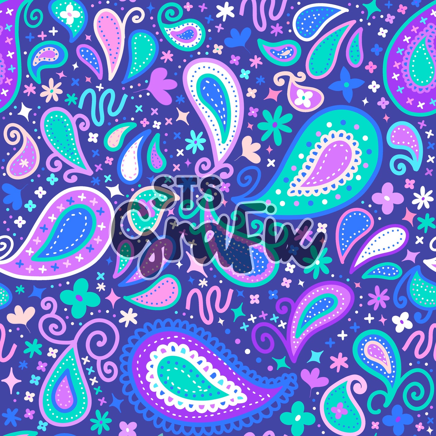 Purple & Blue Paisley