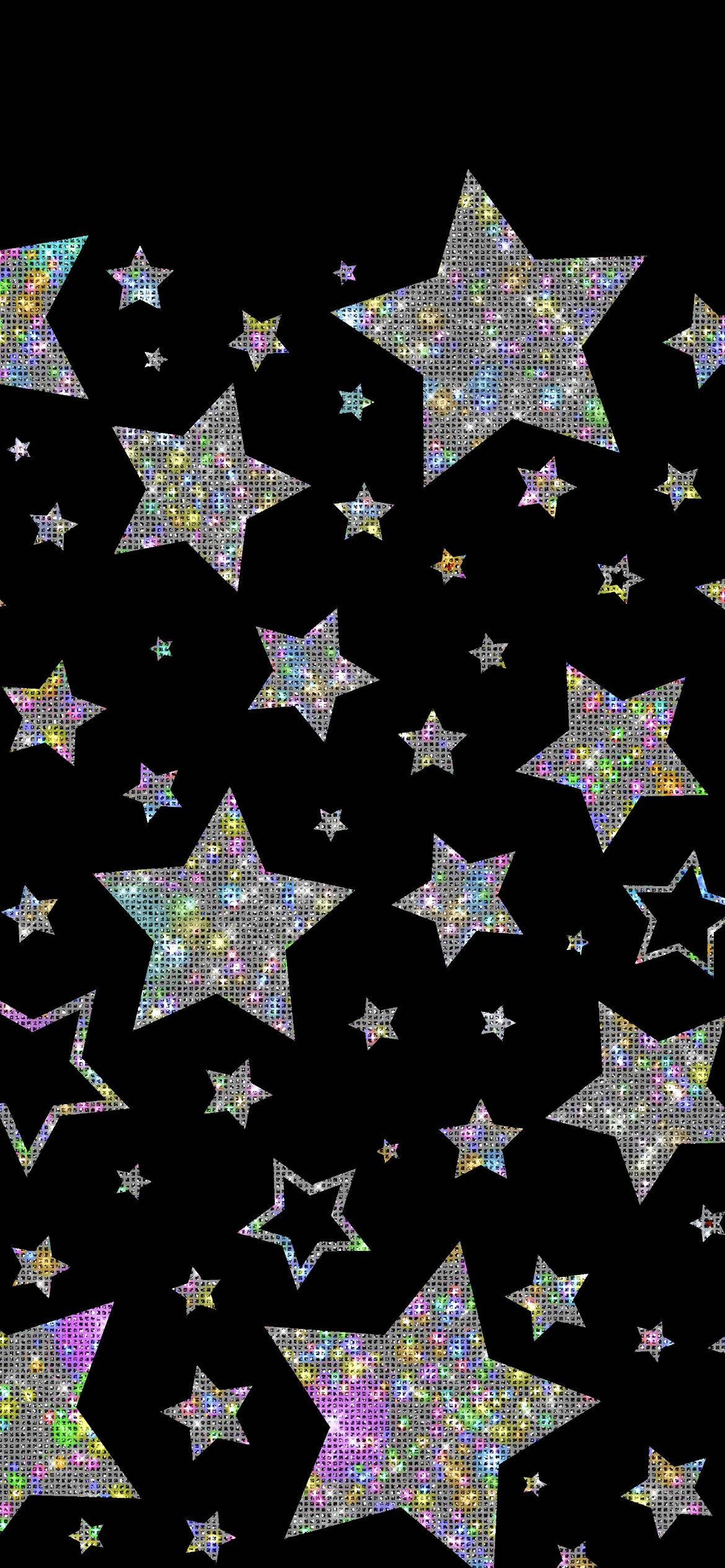 Black and Silver Bottom Glitter Stars