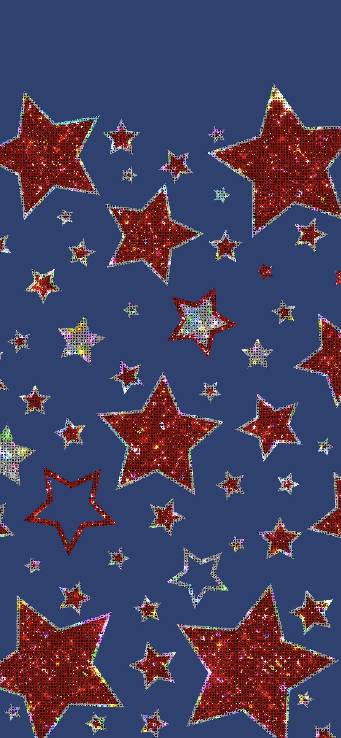 Dark Blue Bottom Glitter Stars
