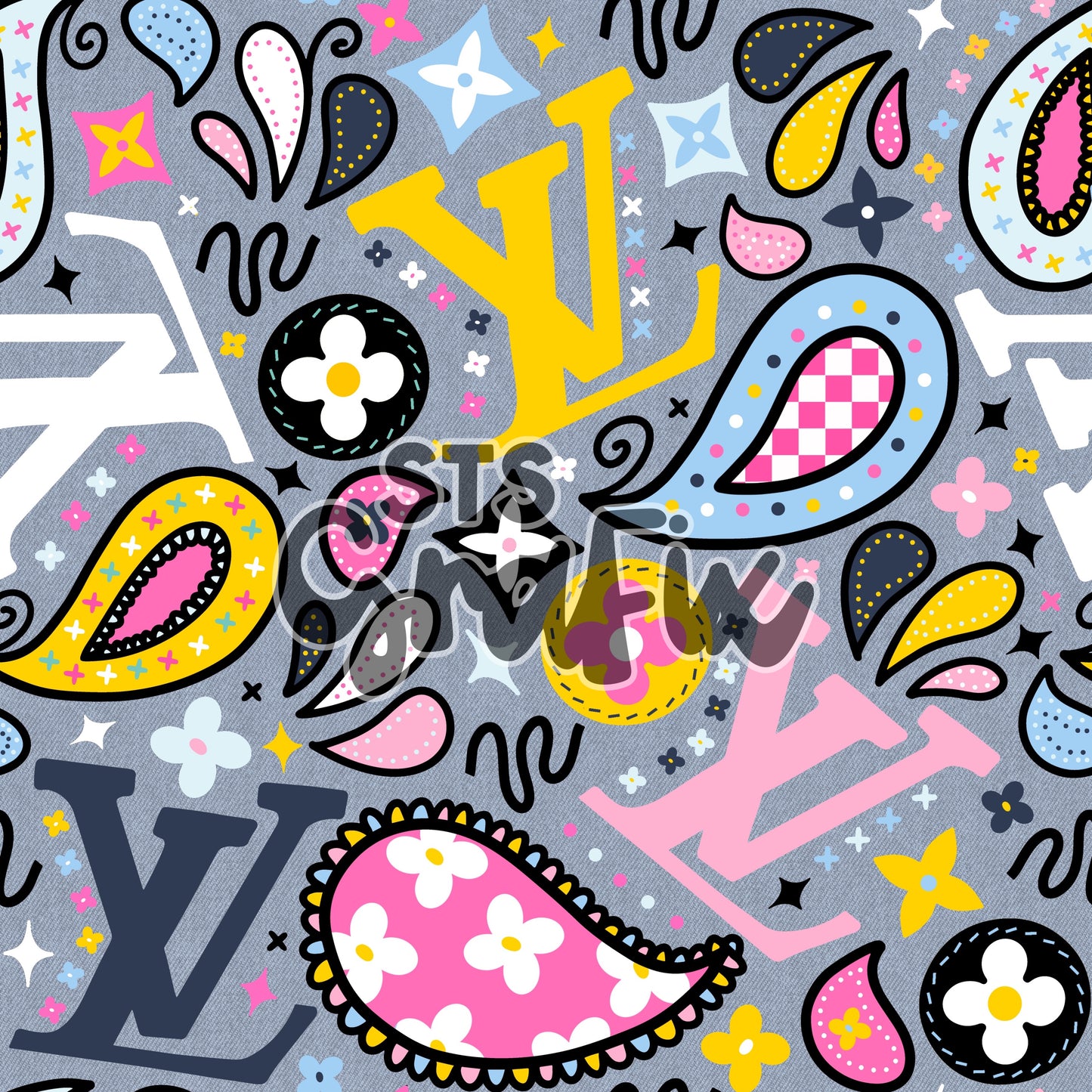 Pink & Yellow Paisley