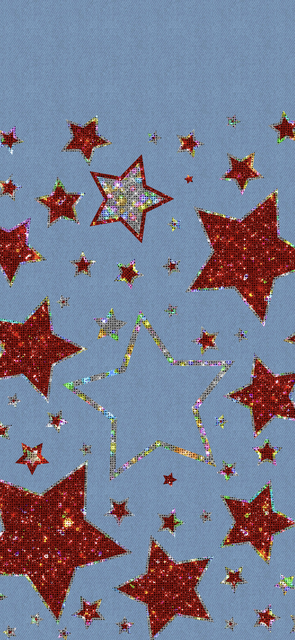 Denim Bottom Glitter Stars