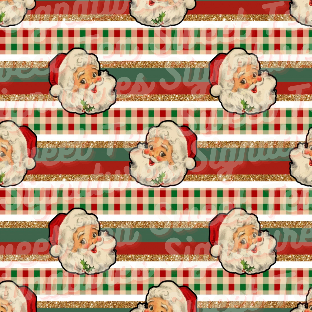 Santa with Ribbon Stripes