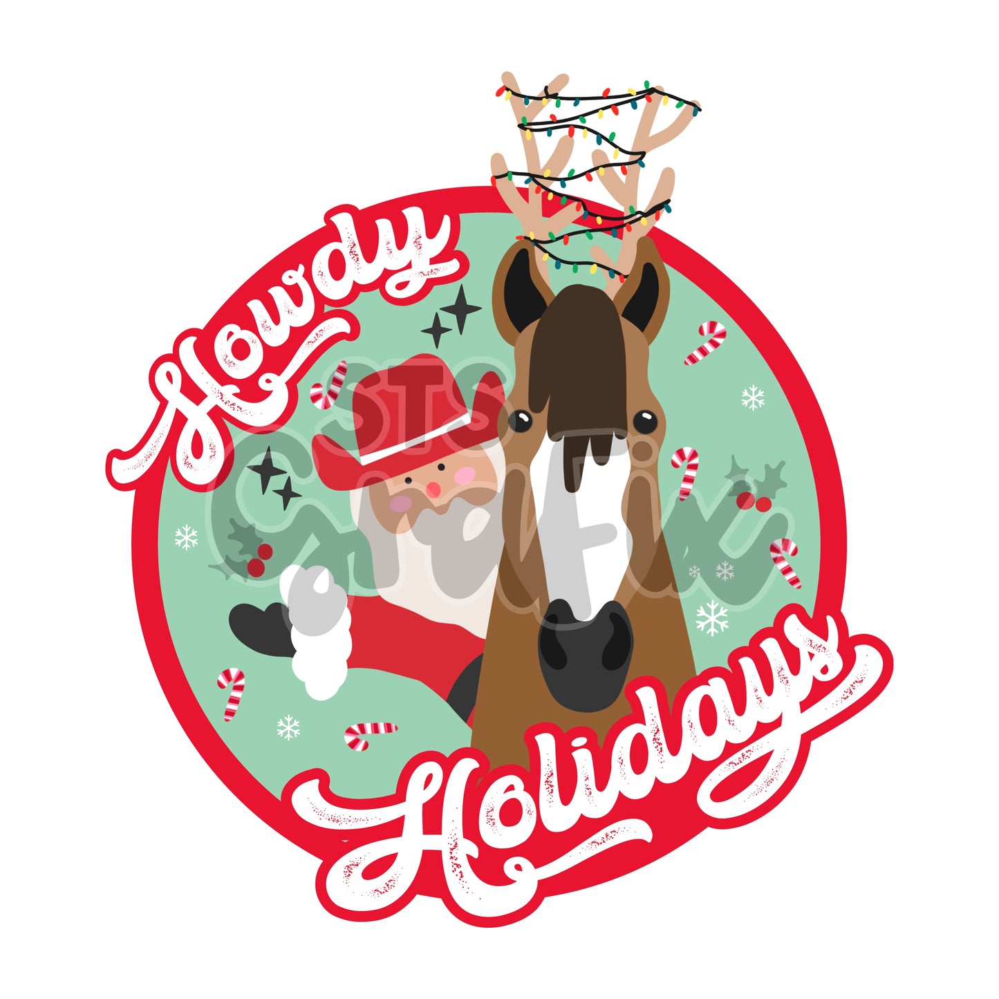 howdy holidays— green PNGs