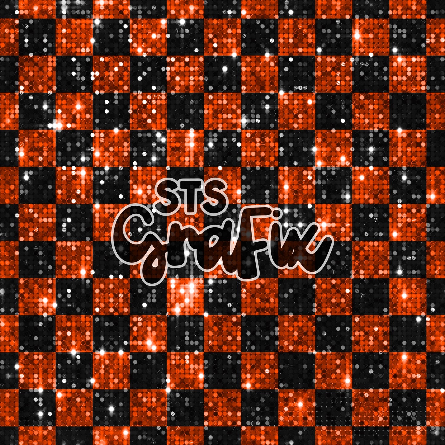 Orange and Black Disco Check