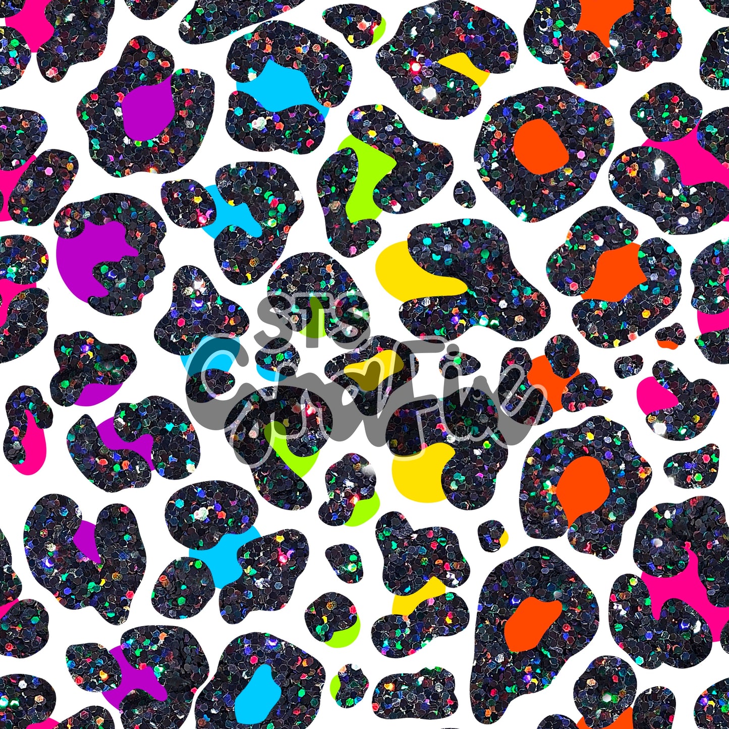 Neon Rainbow Leopard White