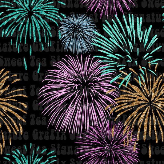 Turquoise/Pink/Silver Fireworks