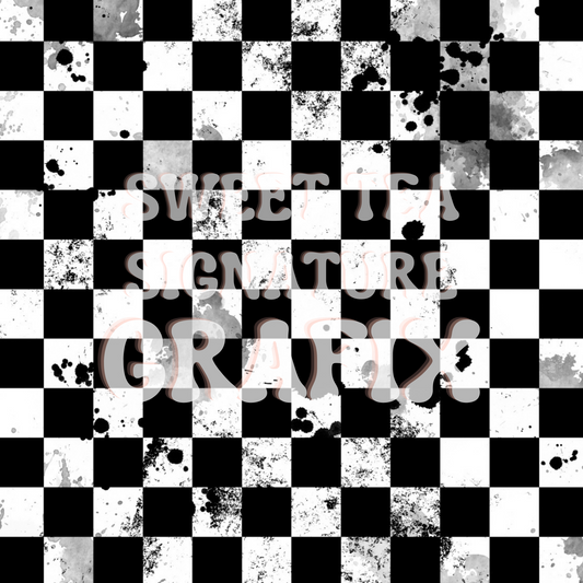 Distressed Black & White Checkers
