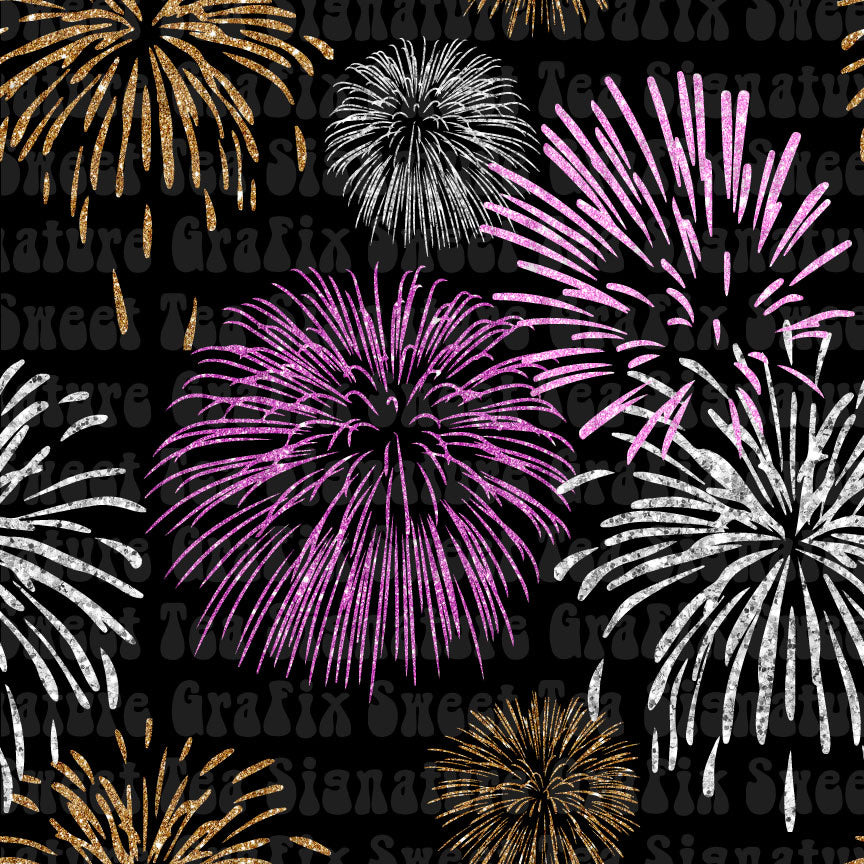 Pink/Gold/Silver Fireworks