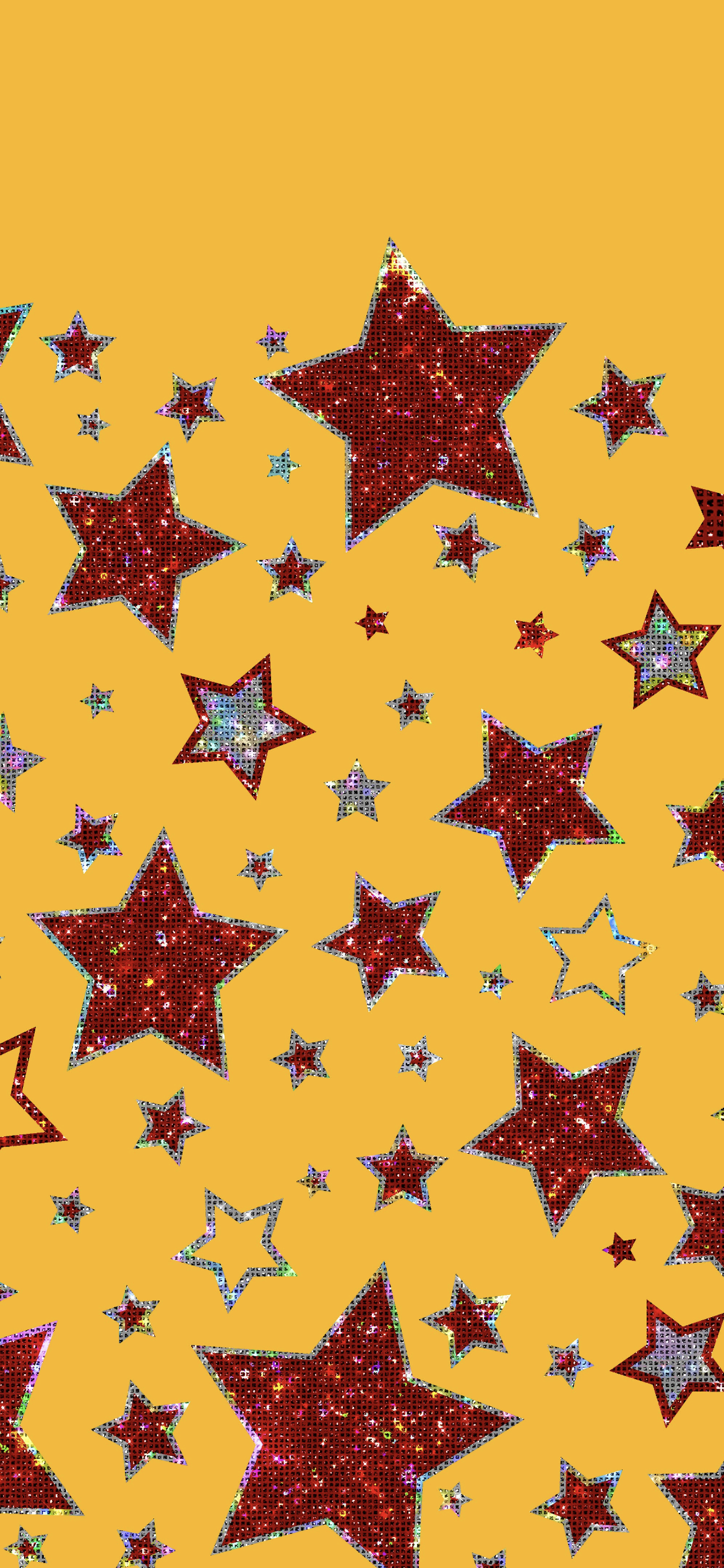 Yellow and Red Bottom Glitter Stars