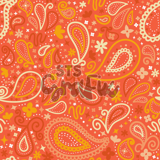 Orange Paisley