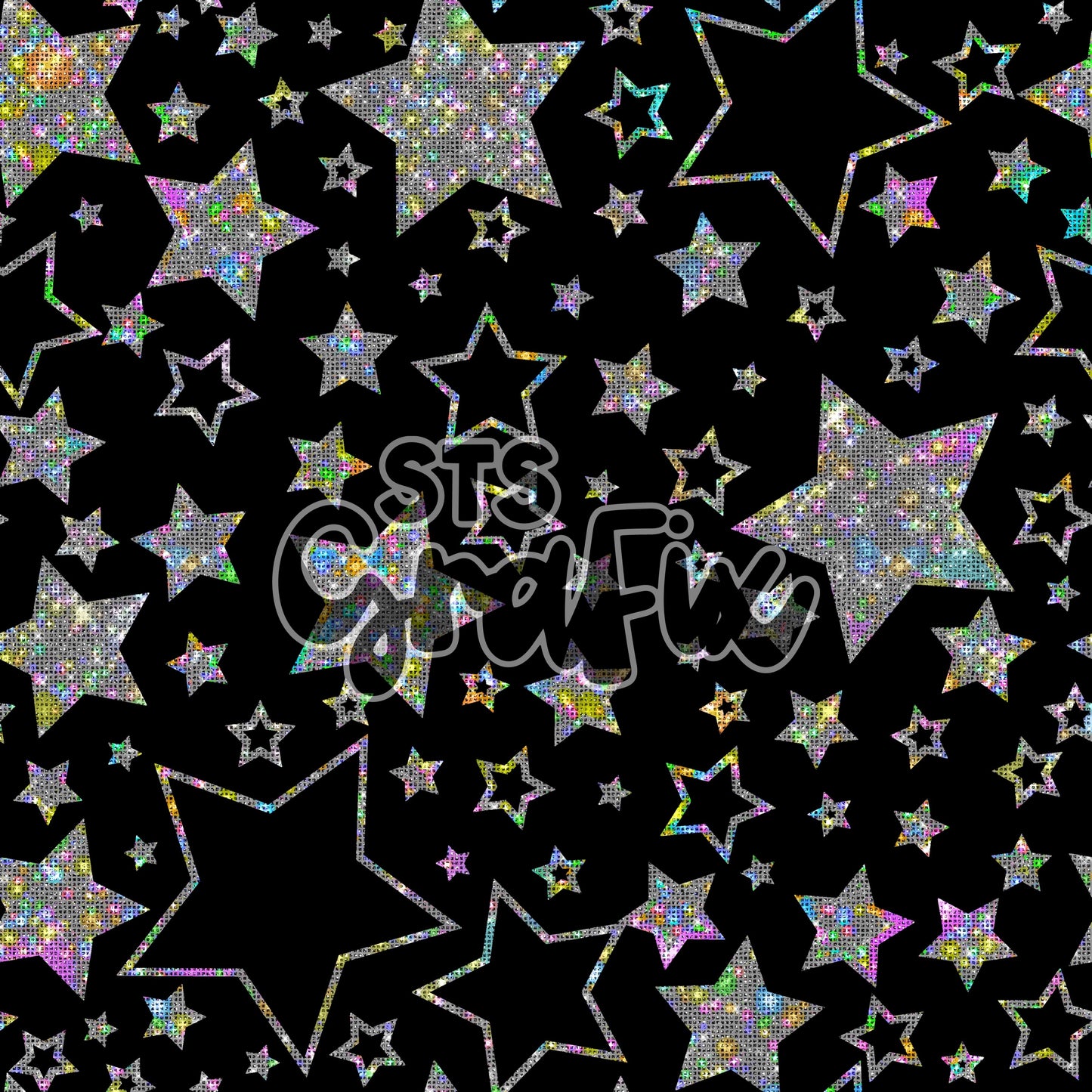 Black Glitter Stars